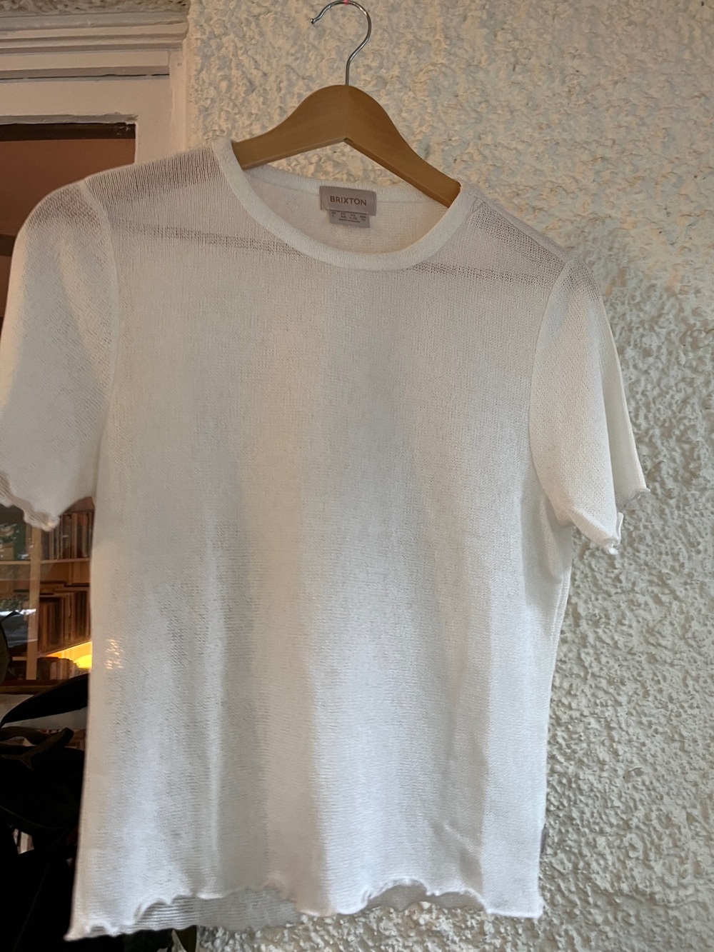 Brixton White Mesh Knit Blouse